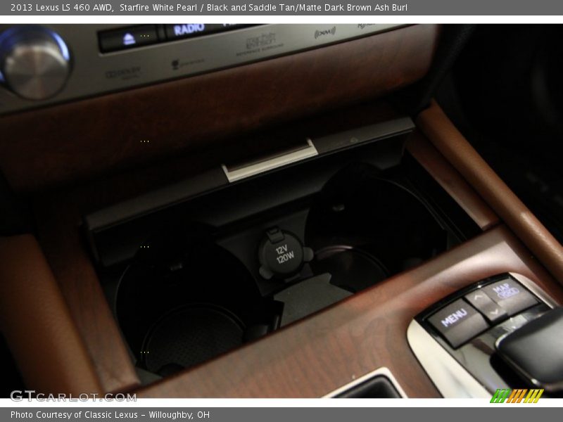Starfire White Pearl / Black and Saddle Tan/Matte Dark Brown Ash Burl 2013 Lexus LS 460 AWD