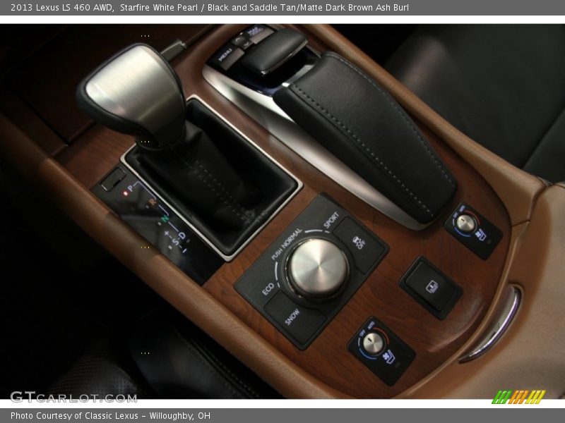 Starfire White Pearl / Black and Saddle Tan/Matte Dark Brown Ash Burl 2013 Lexus LS 460 AWD
