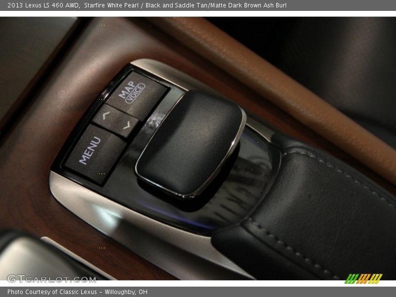 Starfire White Pearl / Black and Saddle Tan/Matte Dark Brown Ash Burl 2013 Lexus LS 460 AWD
