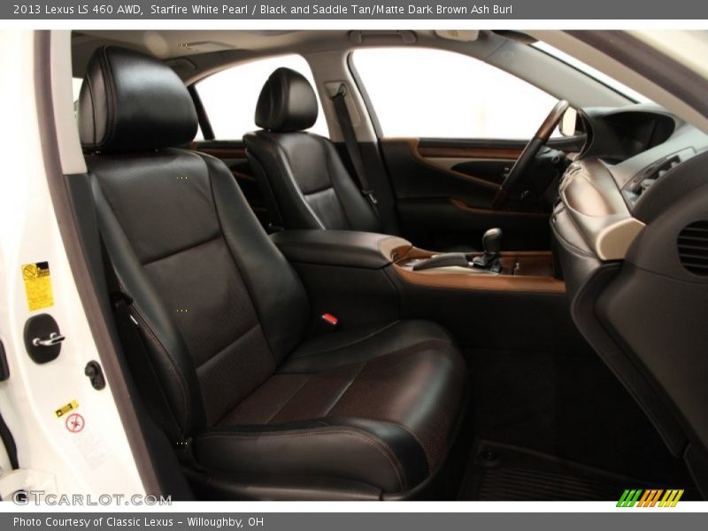 Starfire White Pearl / Black and Saddle Tan/Matte Dark Brown Ash Burl 2013 Lexus LS 460 AWD