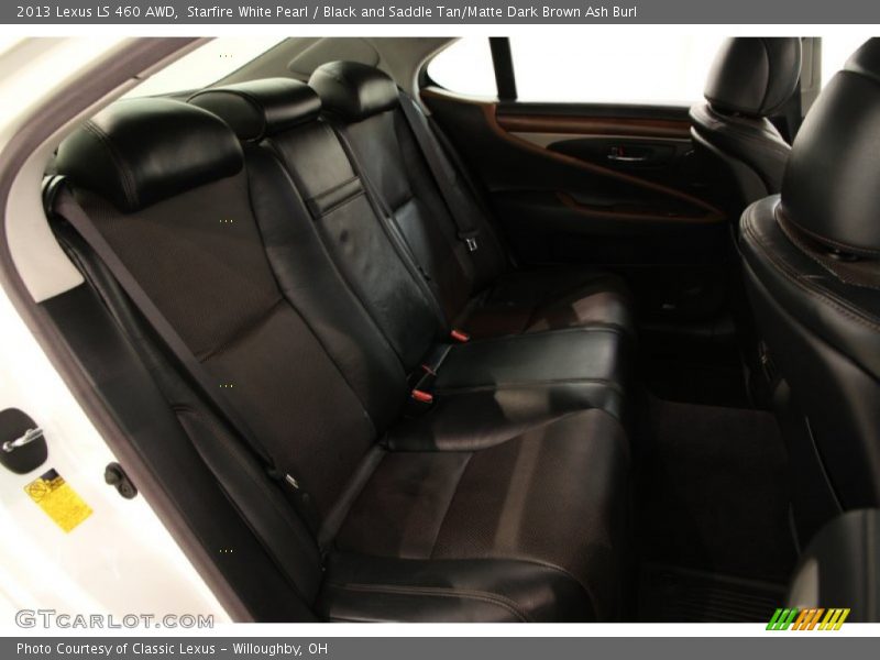 Starfire White Pearl / Black and Saddle Tan/Matte Dark Brown Ash Burl 2013 Lexus LS 460 AWD