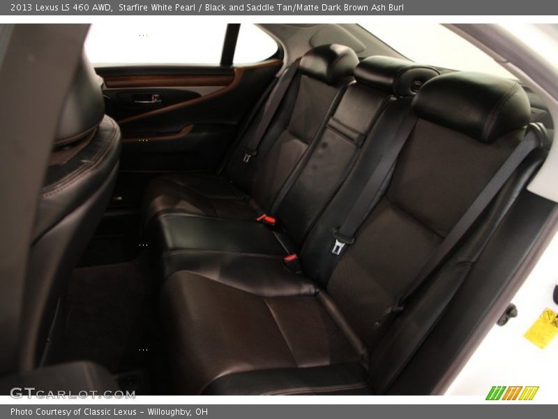 Starfire White Pearl / Black and Saddle Tan/Matte Dark Brown Ash Burl 2013 Lexus LS 460 AWD