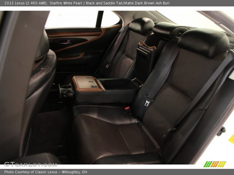 Starfire White Pearl / Black and Saddle Tan/Matte Dark Brown Ash Burl 2013 Lexus LS 460 AWD
