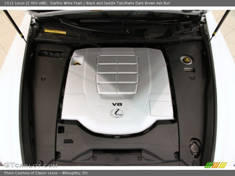 Starfire White Pearl / Black and Saddle Tan/Matte Dark Brown Ash Burl 2013 Lexus LS 460 AWD