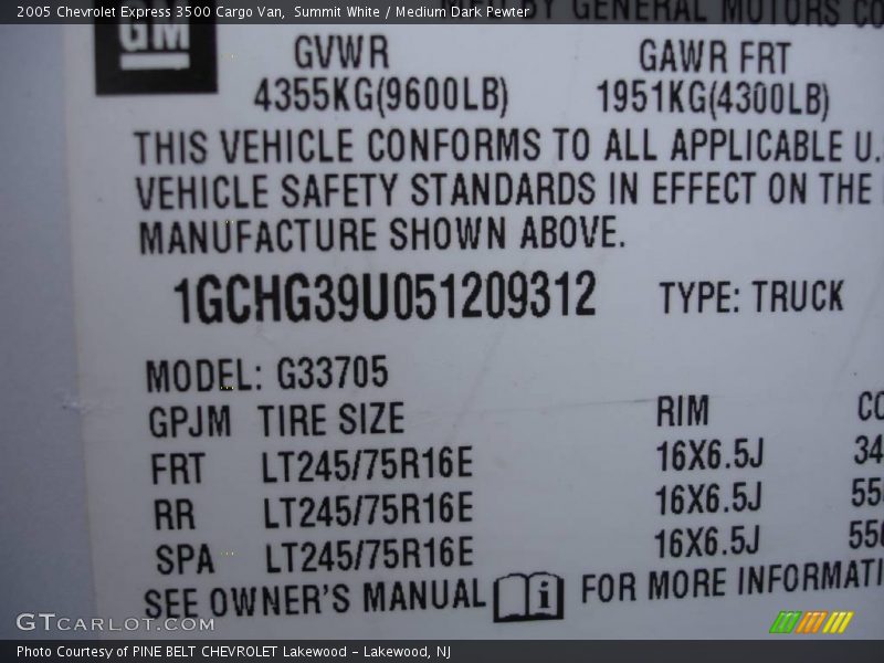 Summit White / Medium Dark Pewter 2005 Chevrolet Express 3500 Cargo Van