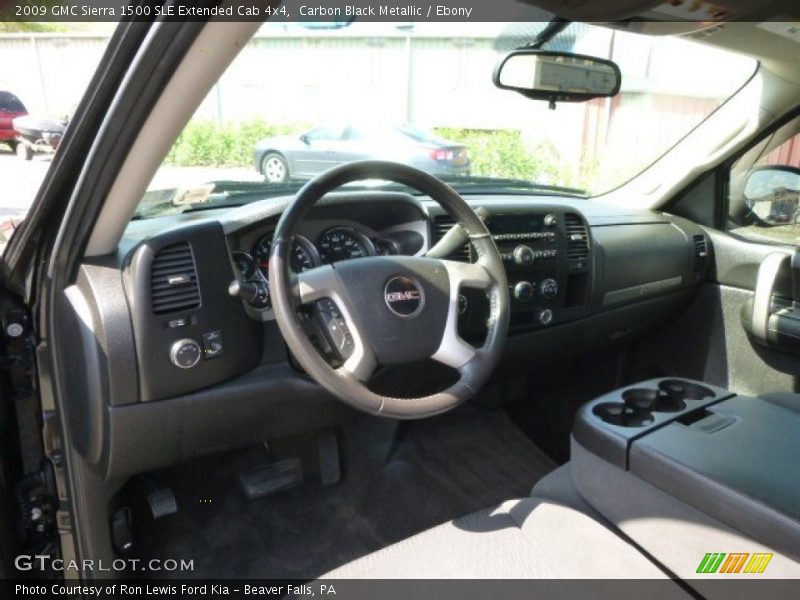 Carbon Black Metallic / Ebony 2009 GMC Sierra 1500 SLE Extended Cab 4x4