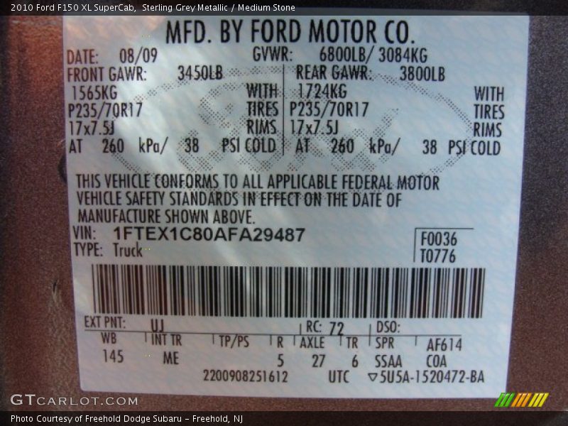 Sterling Grey Metallic / Medium Stone 2010 Ford F150 XL SuperCab