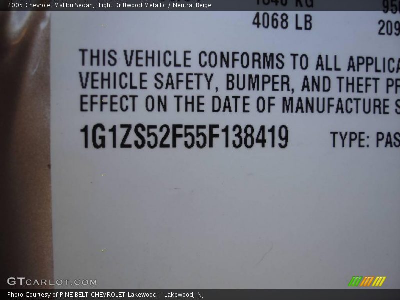 Light Driftwood Metallic / Neutral Beige 2005 Chevrolet Malibu Sedan