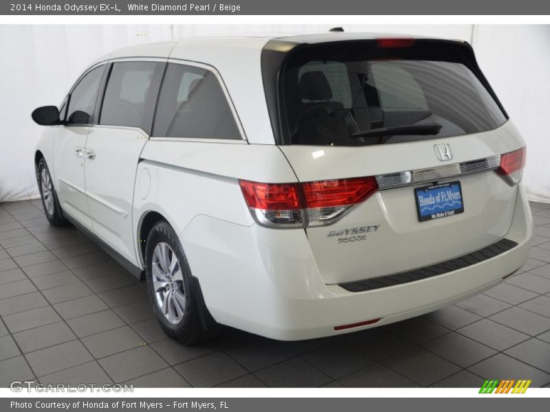 White Diamond Pearl / Beige 2014 Honda Odyssey EX-L