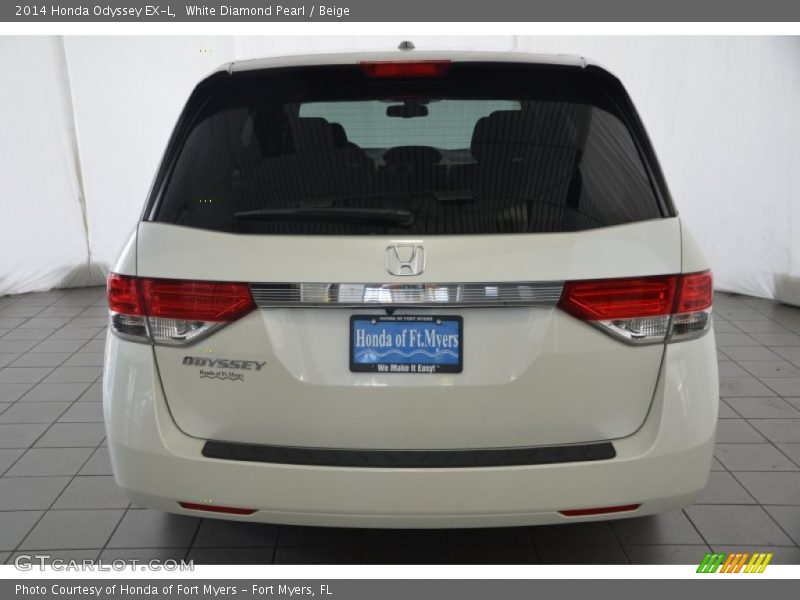 White Diamond Pearl / Beige 2014 Honda Odyssey EX-L