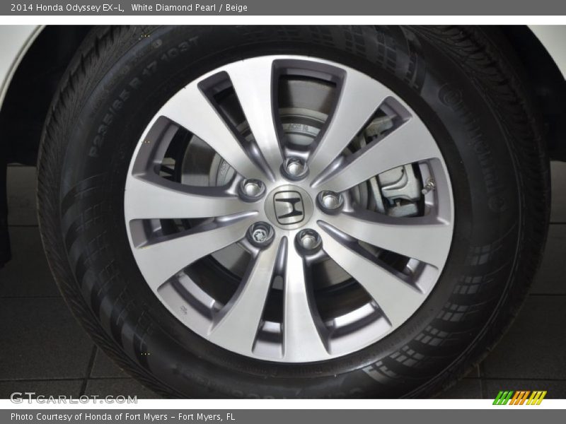 White Diamond Pearl / Beige 2014 Honda Odyssey EX-L