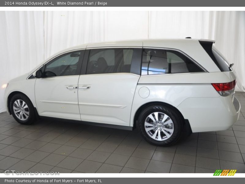 White Diamond Pearl / Beige 2014 Honda Odyssey EX-L