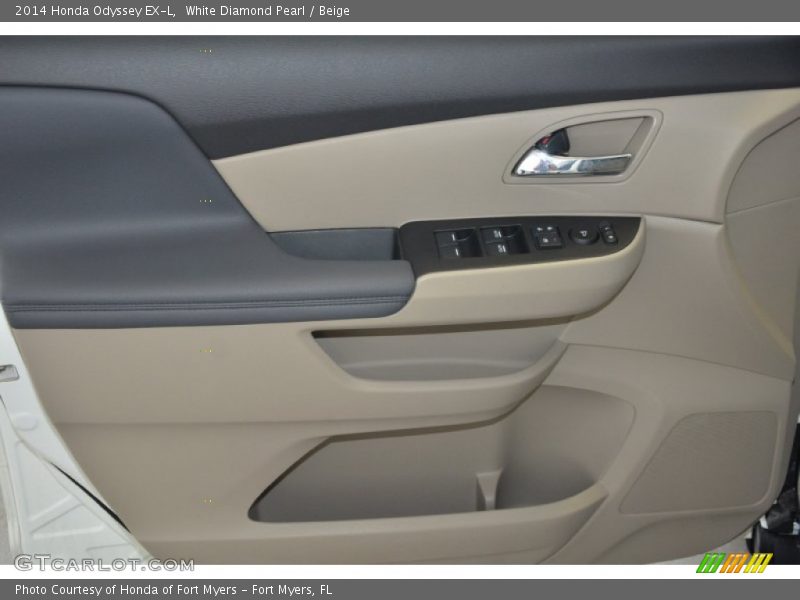White Diamond Pearl / Beige 2014 Honda Odyssey EX-L