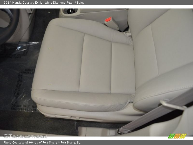 White Diamond Pearl / Beige 2014 Honda Odyssey EX-L