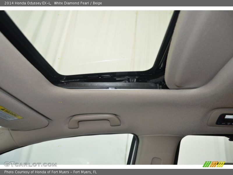 White Diamond Pearl / Beige 2014 Honda Odyssey EX-L