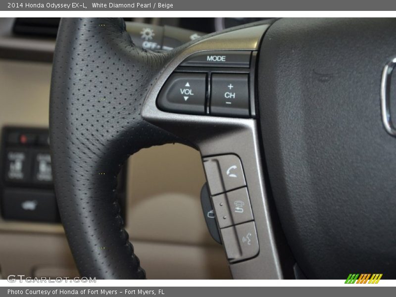 White Diamond Pearl / Beige 2014 Honda Odyssey EX-L