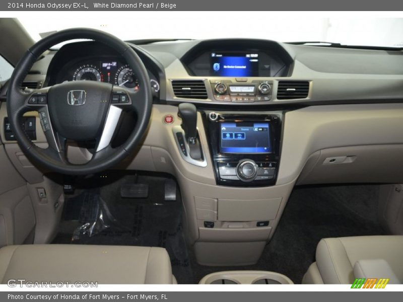 White Diamond Pearl / Beige 2014 Honda Odyssey EX-L