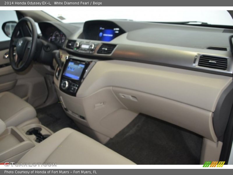 White Diamond Pearl / Beige 2014 Honda Odyssey EX-L