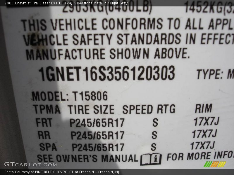 Silverstone Metallic / Light Gray 2005 Chevrolet TrailBlazer EXT LT 4x4