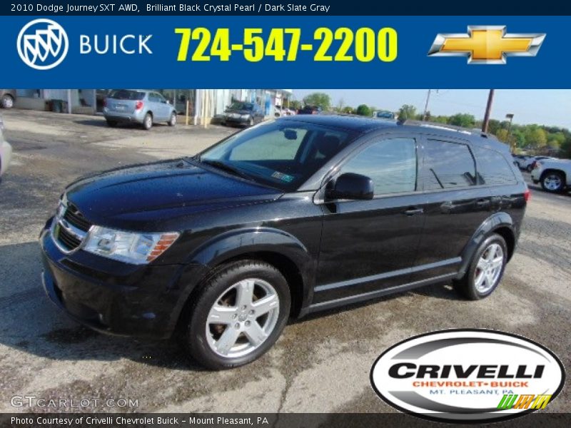Brilliant Black Crystal Pearl / Dark Slate Gray 2010 Dodge Journey SXT AWD