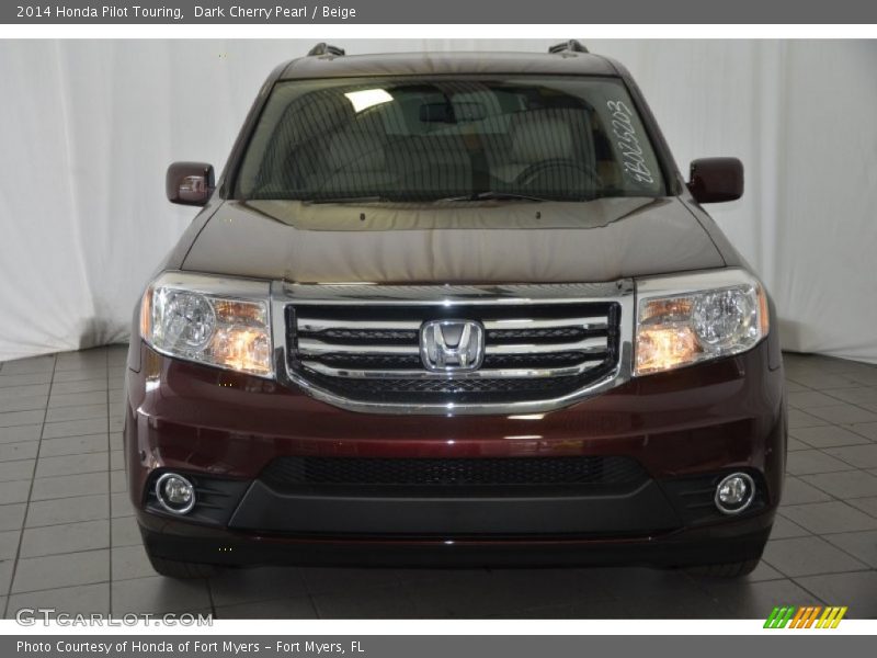 Dark Cherry Pearl / Beige 2014 Honda Pilot Touring