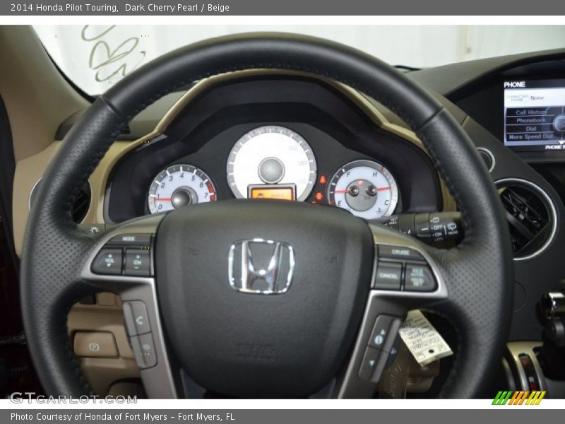 Dark Cherry Pearl / Beige 2014 Honda Pilot Touring