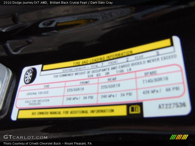 Brilliant Black Crystal Pearl / Dark Slate Gray 2010 Dodge Journey SXT AWD
