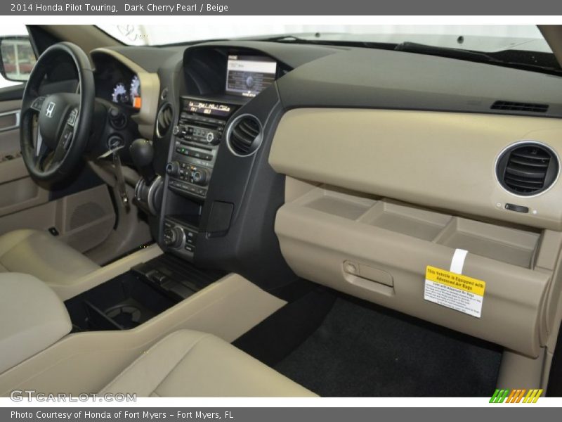 Dark Cherry Pearl / Beige 2014 Honda Pilot Touring