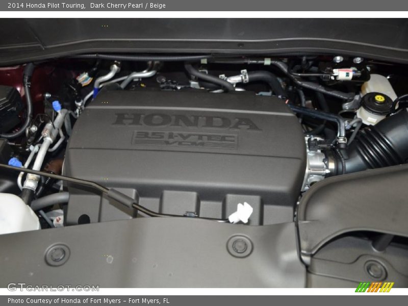 Dark Cherry Pearl / Beige 2014 Honda Pilot Touring