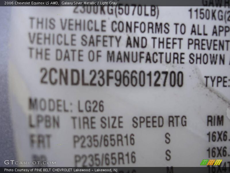 Galaxy Silver Metallic / Light Gray 2006 Chevrolet Equinox LS AWD