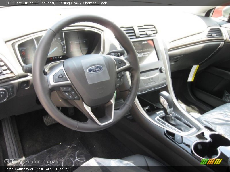 Sterling Gray / Charcoal Black 2014 Ford Fusion SE EcoBoost