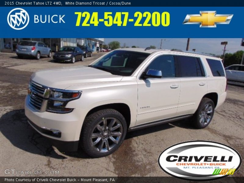 White Diamond Tricoat / Cocoa/Dune 2015 Chevrolet Tahoe LTZ 4WD