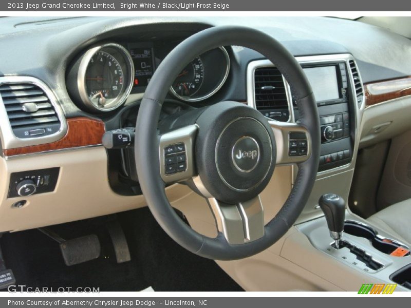 Bright White / Black/Light Frost Beige 2013 Jeep Grand Cherokee Limited