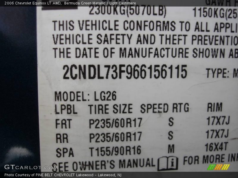 Bermuda Green Metallic / Light Cashmere 2006 Chevrolet Equinox LT AWD