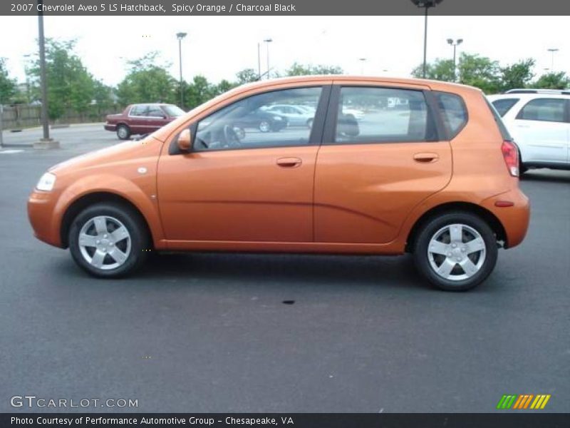 Spicy Orange / Charcoal Black 2007 Chevrolet Aveo 5 LS Hatchback