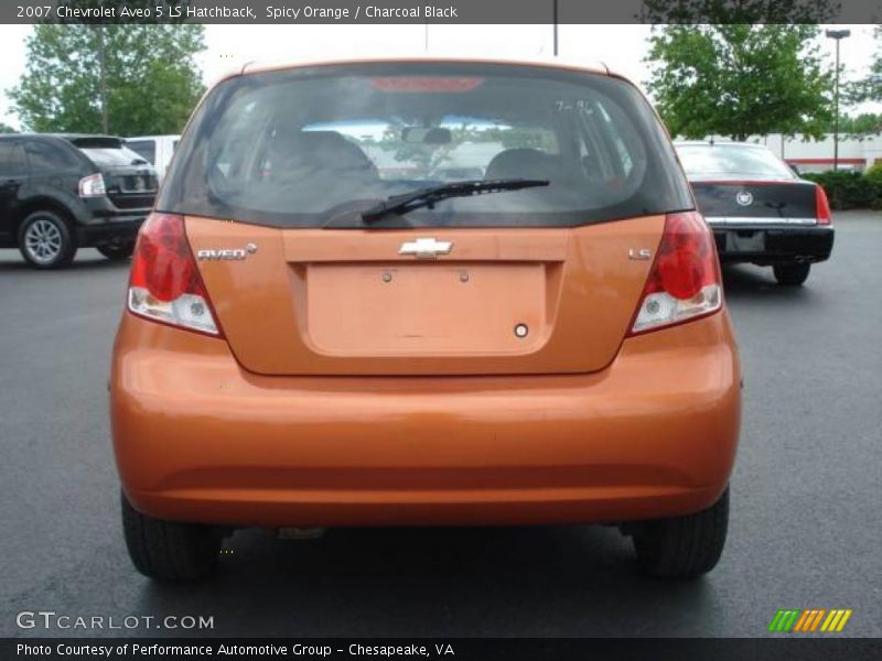 Spicy Orange / Charcoal Black 2007 Chevrolet Aveo 5 LS Hatchback