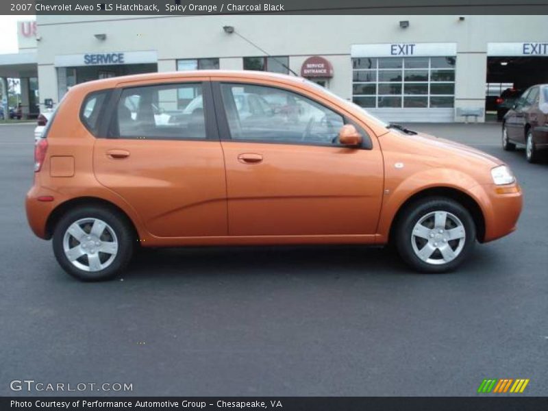 Spicy Orange / Charcoal Black 2007 Chevrolet Aveo 5 LS Hatchback