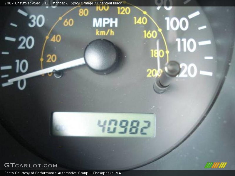 Spicy Orange / Charcoal Black 2007 Chevrolet Aveo 5 LS Hatchback
