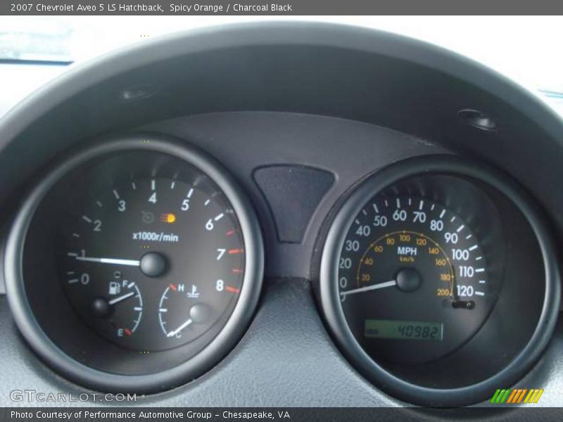 Spicy Orange / Charcoal Black 2007 Chevrolet Aveo 5 LS Hatchback