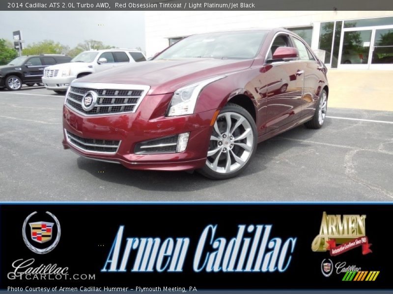 Red Obsession Tintcoat / Light Platinum/Jet Black 2014 Cadillac ATS 2.0L Turbo AWD