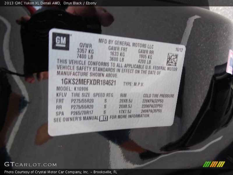 Onyx Black / Ebony 2013 GMC Yukon XL Denali AWD