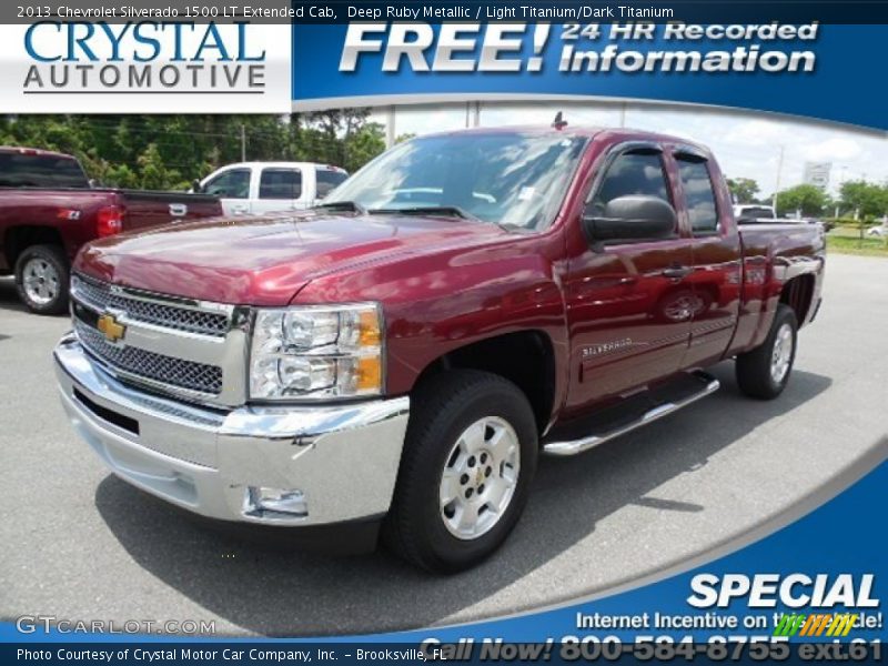 Deep Ruby Metallic / Light Titanium/Dark Titanium 2013 Chevrolet Silverado 1500 LT Extended Cab