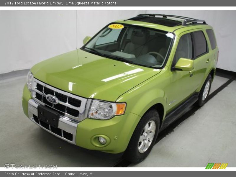 Lime Squeeze Metallic / Stone 2012 Ford Escape Hybrid Limited