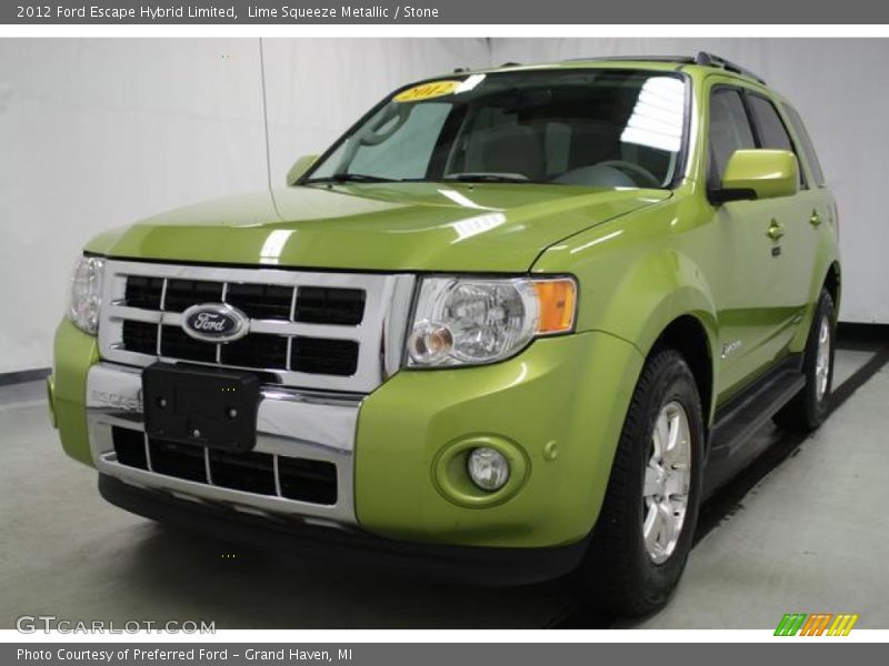 Lime Squeeze Metallic / Stone 2012 Ford Escape Hybrid Limited