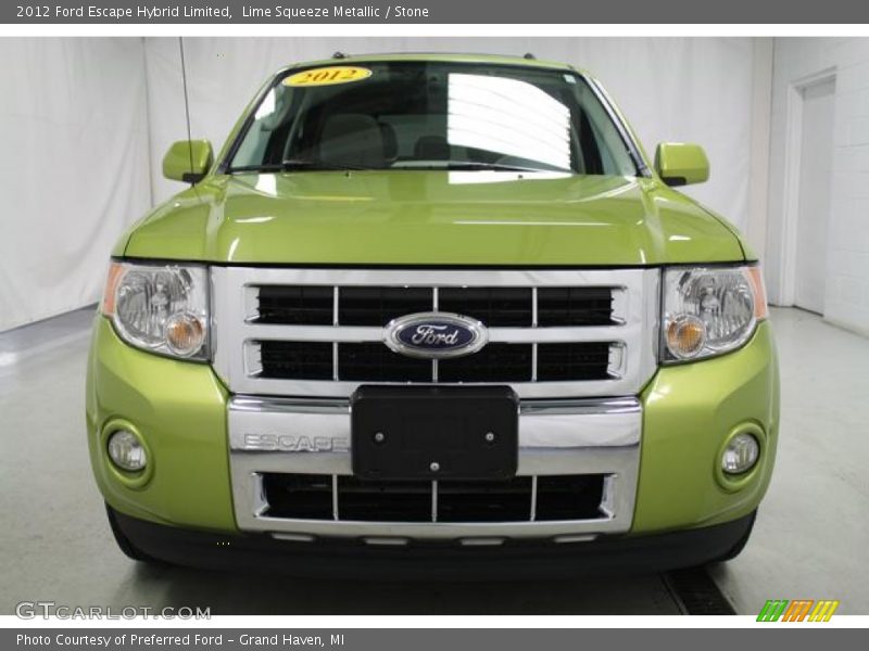 Lime Squeeze Metallic / Stone 2012 Ford Escape Hybrid Limited