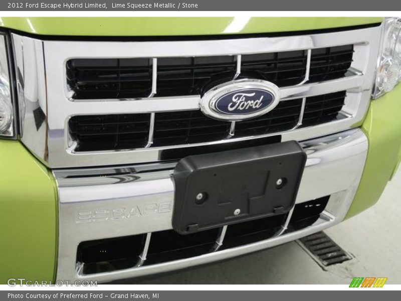 Lime Squeeze Metallic / Stone 2012 Ford Escape Hybrid Limited