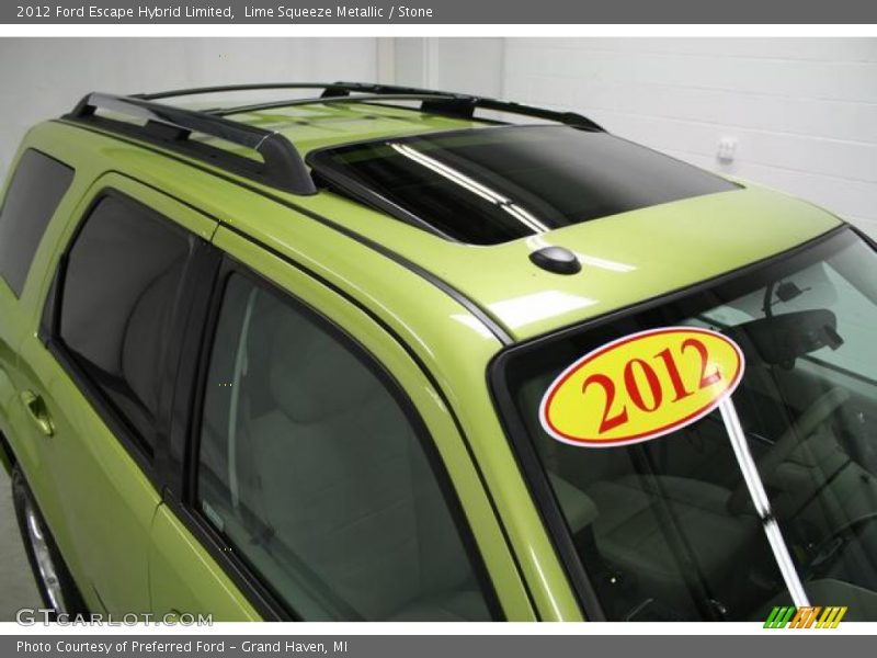 Lime Squeeze Metallic / Stone 2012 Ford Escape Hybrid Limited