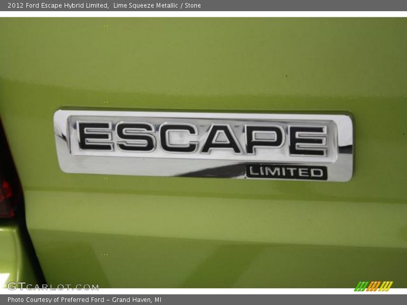 Lime Squeeze Metallic / Stone 2012 Ford Escape Hybrid Limited