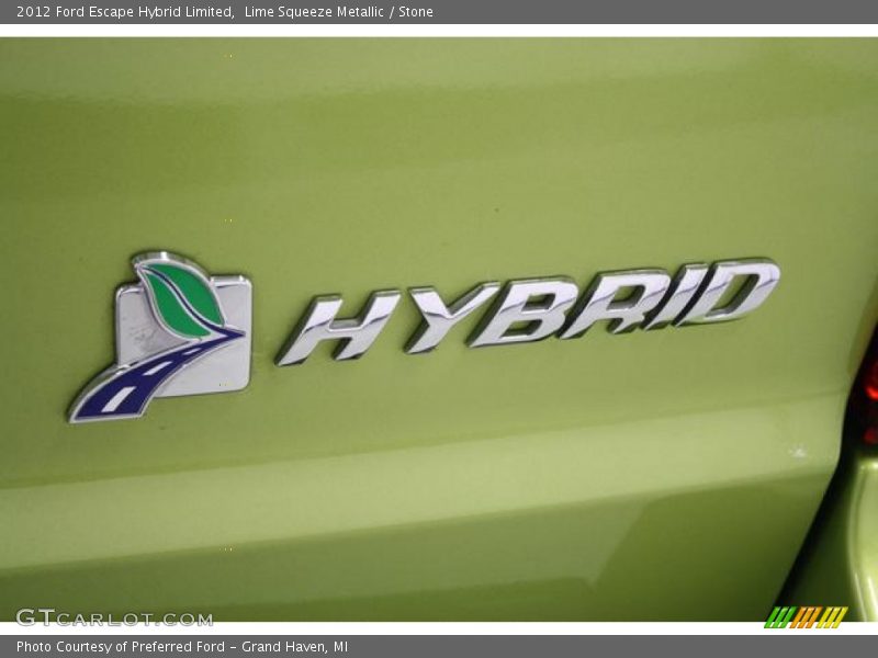 Lime Squeeze Metallic / Stone 2012 Ford Escape Hybrid Limited