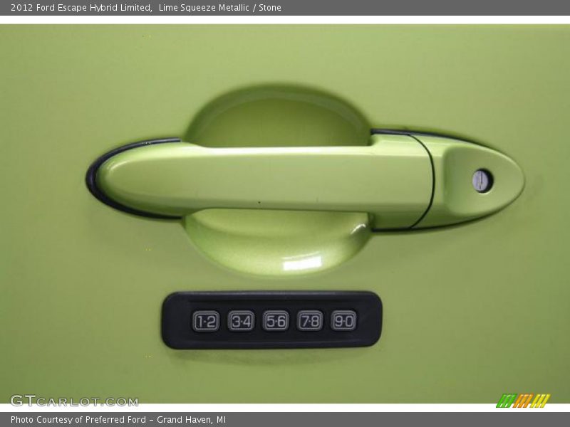 Lime Squeeze Metallic / Stone 2012 Ford Escape Hybrid Limited